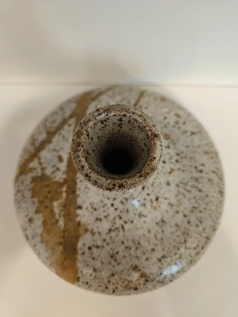 Ceramic Stoneware Vase Mid-Century Modern Studio Pottery Speckled Glaze